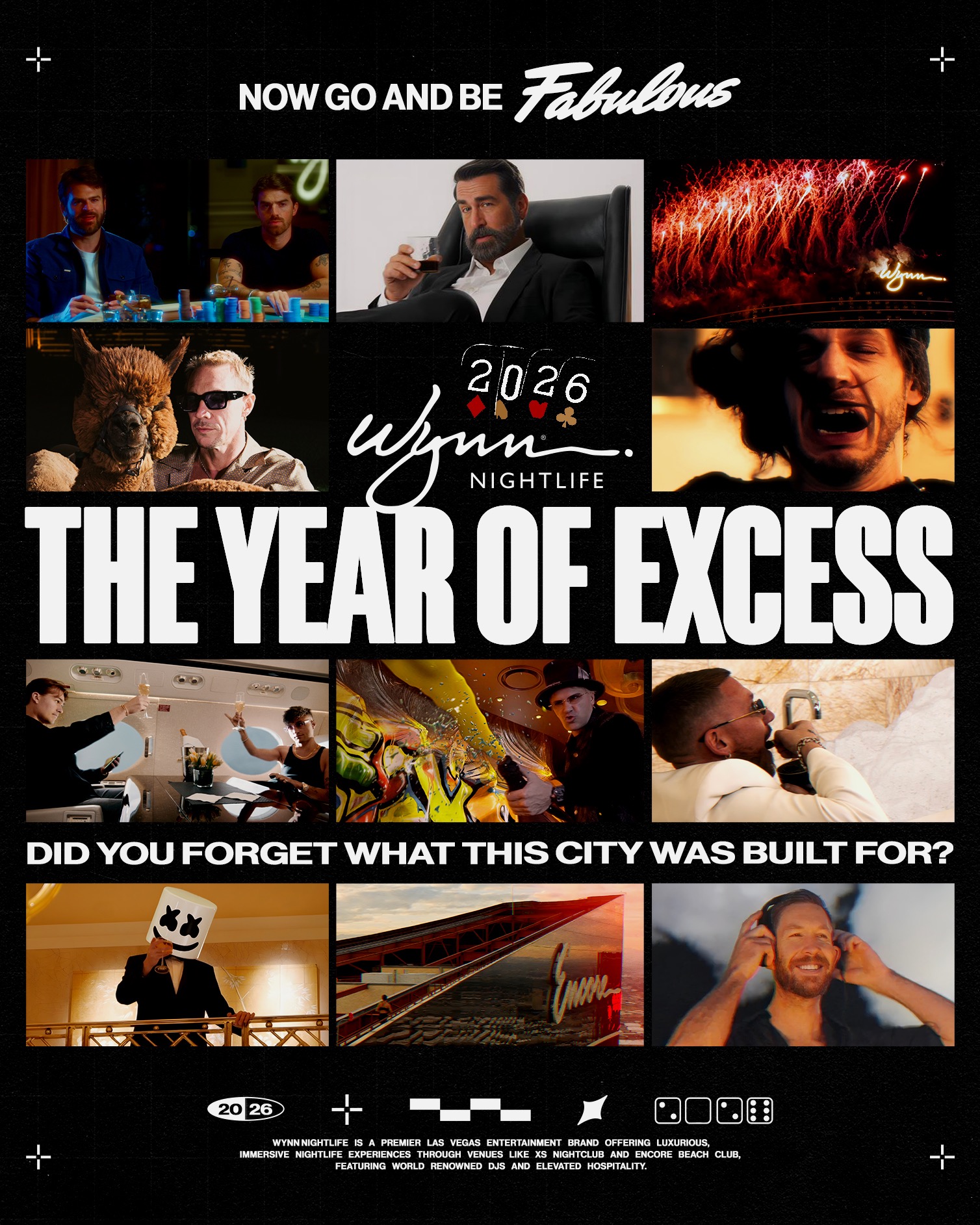 The Year of Excess 2026 campaign cover for Wynn Nightlife